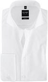 OLYMP Level Five Shirt Wit Body-Fit Dubbelmanchet 609565-00