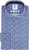 R2 Knitted Piqué Overhemd Bloemen Blauw 120.WSP.011-010 kopen | Suitable