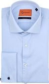 Suitable Overhemd Dubbelmanchet Blauw DM-03 Uni Blue kopen | Suitable