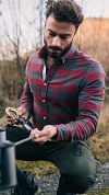 NZA Shirt Leon Flanel Anthracite Model / Sfeerbeeld