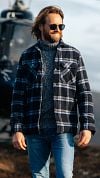 NZA Overshirt Alex Wool Mix Navy Model / Voorkant
