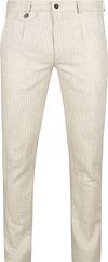 Suitable Chino Lin A Carreaux Beige 1-81-457 100 Sand Check commander en ligne | Suitable