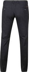 Suitable Chino Sartre Ruit Donkerblauw Product / Achterkant