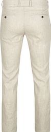 Suitable Chino Linen Blend Karos Beige Product / Achterkant