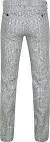 Suitable Chino Linen Blend Ruiten Blauw Product / Achterkant