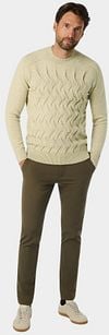 No Excess Sweater Jacquard Ecru Model / Voorkant