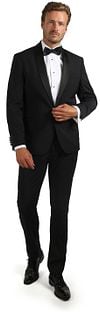 Suitable Smokinganzug Brooklyn – Herren Anzug, Modern Fit, Wollmix, Schwarz SMOK-BROOKLYN-WOLBLEND