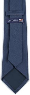Suitable Stropdas Wol/Zijde Visgraat Navy Product / Achterkant