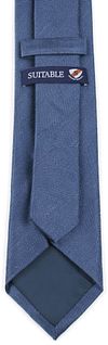 Suitable Cravate Laine/Soie Chevrons Indigo Product / Achterkant