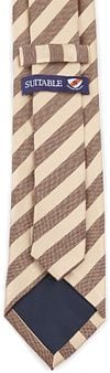 Suitable Tie Silk Stripe Beige Product / Achterkant