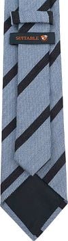Suitable Tie Wool Blend Stripes Light Blue Product / Achterkant