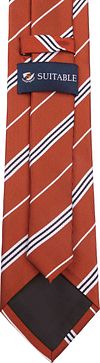 Suitable Tie Silk Stripe Red Product / Achterkant