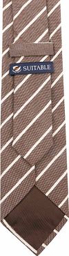 Suitable Krawatte Leinen Streif Braun Product / Achterkant