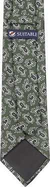 Suitable Tie Silk Green Paisley Product / Achterkant