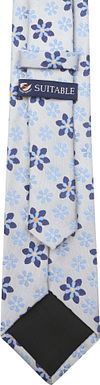 Suitable Krawatte Seide Blumen Blau Product / Achterkant
