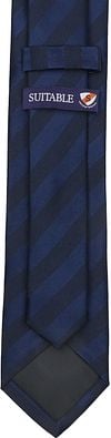 Suitable Stropdas Zijde Streep Navy Product / Achterkant