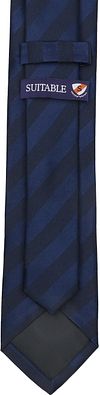 Suitable Tie Silk Stripe Navy  Product / Achterkant