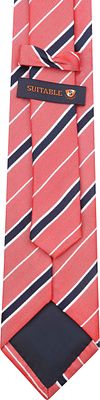Silk Tie Red Stripes Product / Achterkant