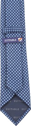 Suitable Tie Silk Stripe Dessin Navy Product / Achterkant