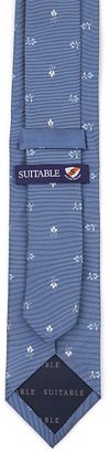 Suitable Tie Silk Stripe Flowers Blue   Product / Achterkant