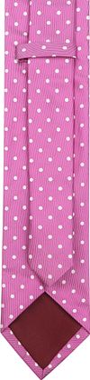 Suitable Seide Krawatte Punkte Magenta Product / Achterkant