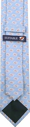 Suitable Stropdas Zijde Paisley Licht Blauw Product / Achterkant