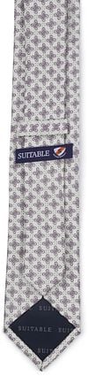 Suitable Krawatte Seide Blumen Weiß Product / Achterkant