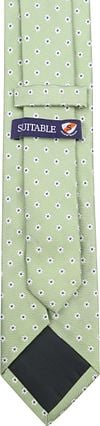 Suitable Krawatte Seide Mini Blumen Grün Product / Achterkant