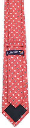 Suitable Krawatte Seide Mini Blumen Rot Product / Achterkant