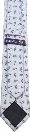 Suitable Cravate Soie Bleu Clair Paisley  Product / Achterkant