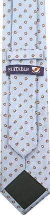 Suitable Stropdas Zijde Mini Bloem Blauw Product / Achterkant