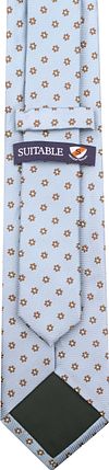 Suitable Tie Silk Mini Flowers Blue Product / Achterkant