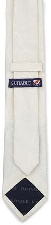 Suitable Wedding Stropdas Zijde Paisley Off White Product / Achterkant