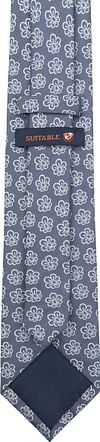 Krawatte Seide Blumen Indigo Product / Achterkant
