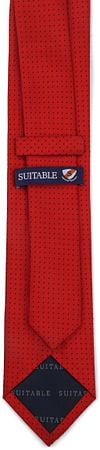 Suitable Zijde Stropdas Stippen Rood Product / Achterkant