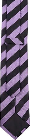 Silk Tie Lila + Black Striped FD19 Product / Achterkant