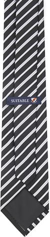 Suitable Krawatte Seide Streif Schwarz Product / Achterkant