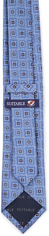 Suitable Krawatte Seide Druck Blau Product / Achterkant