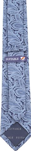 Suitable Krawatte Seide Paisley Blau Product / Achterkant
