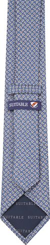 Suitable Cravate Soie Marine Paisley Product / Achterkant
