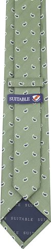Suitable Tie Silk Stripe Paisley Green Product / Achterkant