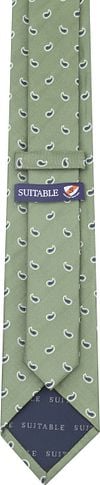 Suitable Krawatte Seide Paisley Grün Product / Achterkant