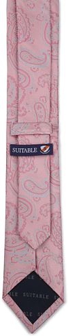 Suitable Krawatte Seide Paisley Rosa Product / Achterkant