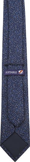 Suitable Krawatte Seide Blätter Navy Product / Achterkant