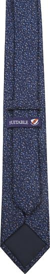 Suitable Stropdas Zijde Bladeren Navy Product / Achterkant
