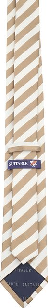 Suitable Tie Silk Stripe Beige Product / Achterkant