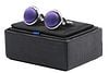 Silk Cufflinks Purple F30 Product / Detail