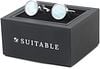 Cufflinks Round Blue Silver Verpakking