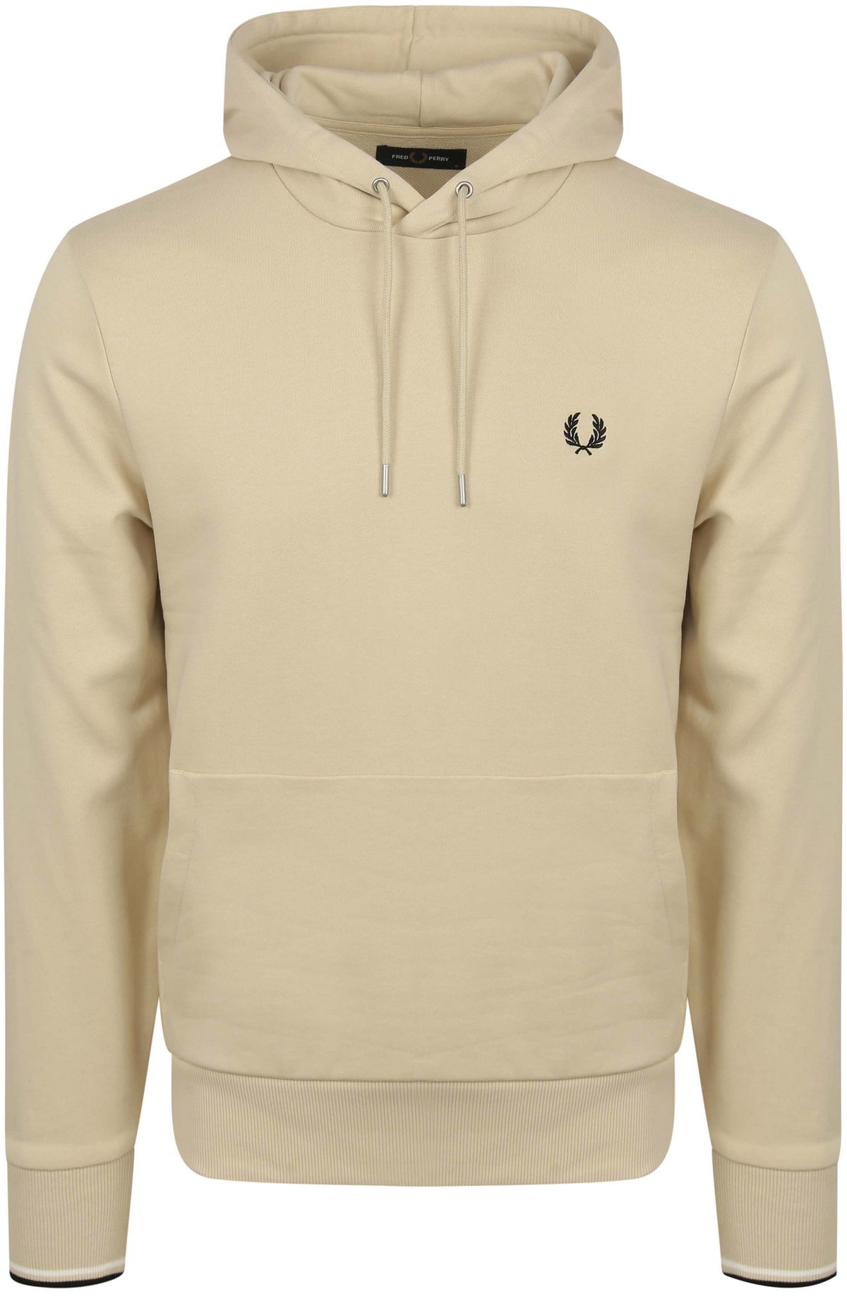 パーカー・フーディ FRED PERRY Men Hoodies M2643 W50 Beige Tipped Hooded Sweatshirt - Porridge Marl / Anchor Grey