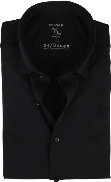 Heren Kleding voor voor Overhemden voor Casual en nette overhemden Olymp No Six 24/seven Overhemd in het Zwart voor heren 